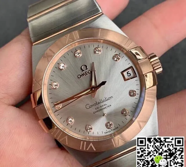 Omega Constellation 123.20.38.21.52.001 VS Factory 1:1 Best Edition Replica Watch Diamond-Set Bezel
